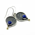 Cercei din argint antichizat cu lapis lazuli