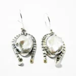 Cercei unicat statement din argint cu perle Baroc - K224Y48H - imagine 6