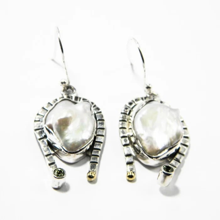 Cercei unicat statement din argint cu perle Baroc - K224Y48H - imagine 6