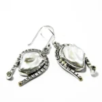 Cercei artizanali din argint cu perle Baroc