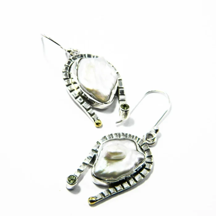 Cercei unicat statement din argint cu perle Baroc - K224Y48H - imagine 5