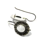 Cercei vintage din argint cu piatra lunii - stil oriental - k248Y5H - imagine 5