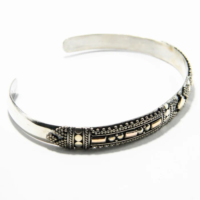 Bratara fixa stil bizantin din argint fara pietre - B272Y59H - imagine 3