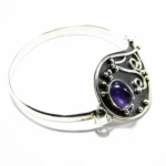 Bratara fixa din argint cu ametist - stil vintage Art Nouveau - B248Y2H - imagine 5