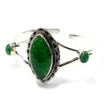 Bratara fixa unicat din argint cu jad verde- stil vintage - B272Y22H - imagine 2