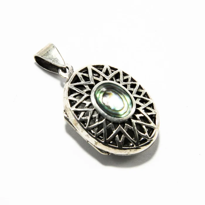Pandantiv medalion din argint cu sidef Abalone - stil Art Deco - P260Y27H-2 - imagine 4