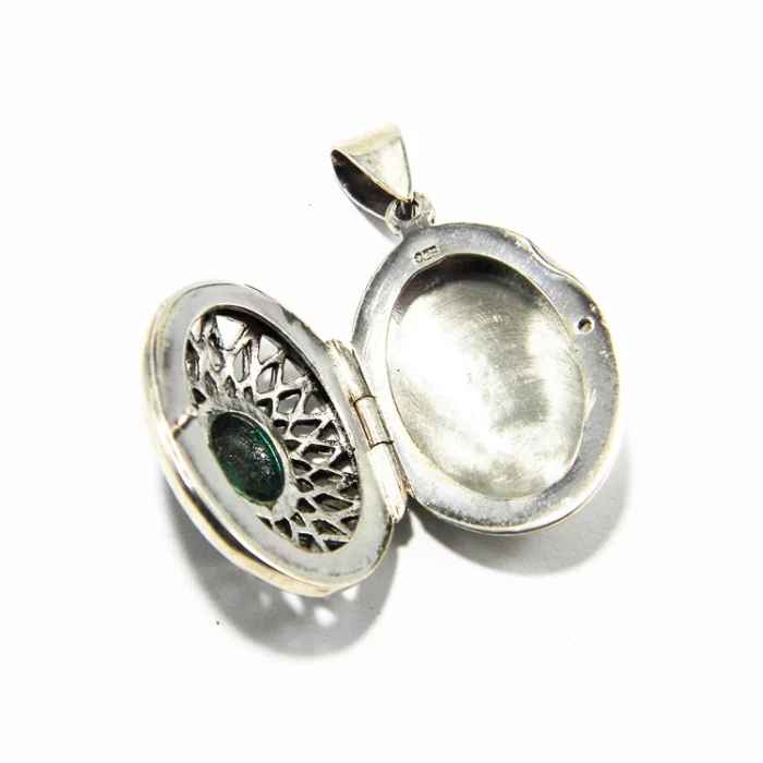 Pandantiv medalion din argint cu sidef Abalone - stil Art Deco - P260Y27H-2 - imagine 5