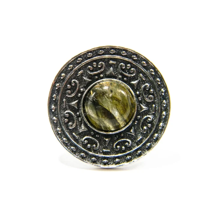 Inel reglabil din argint cu labradorit