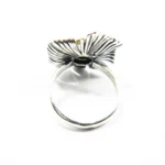 Inel vintage din argint cu rubin de sintaza - model floral - i205K74H - imagine 4