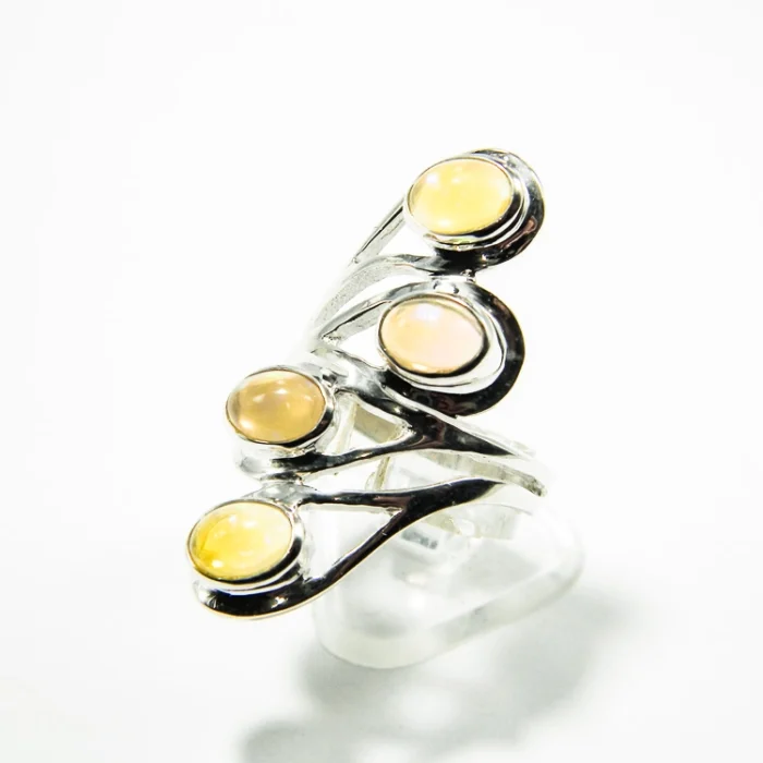 Inel lung din argint cu opal de foc - stil fashion - i344Y37H - imagine 5