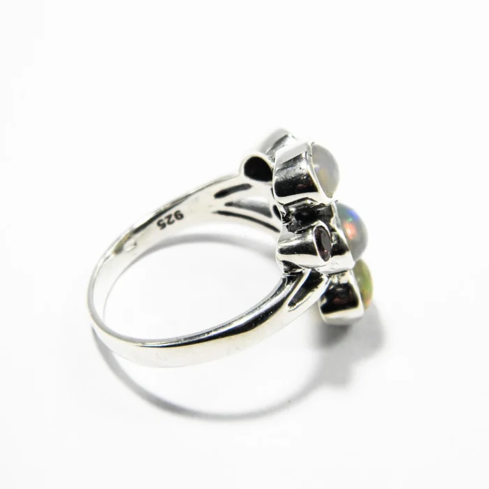 Inel din argint cu Opal Natural de Etiopia si Granate - Unicat - i344Y34H - imagine 5