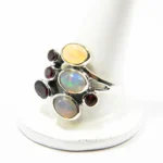 Inel din argint cu Opal Natural de Etiopia si Granate - Unicat - i344Y34H - imagine 4