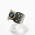 Inel vintage din argint cu safir de sintaza - Reglabil - i210K125H - imagine 2