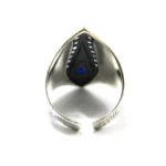 Inel vintage din argint cu safir de sinteza si zirconiu - Unicat - i225K119H-2 - imagine 4