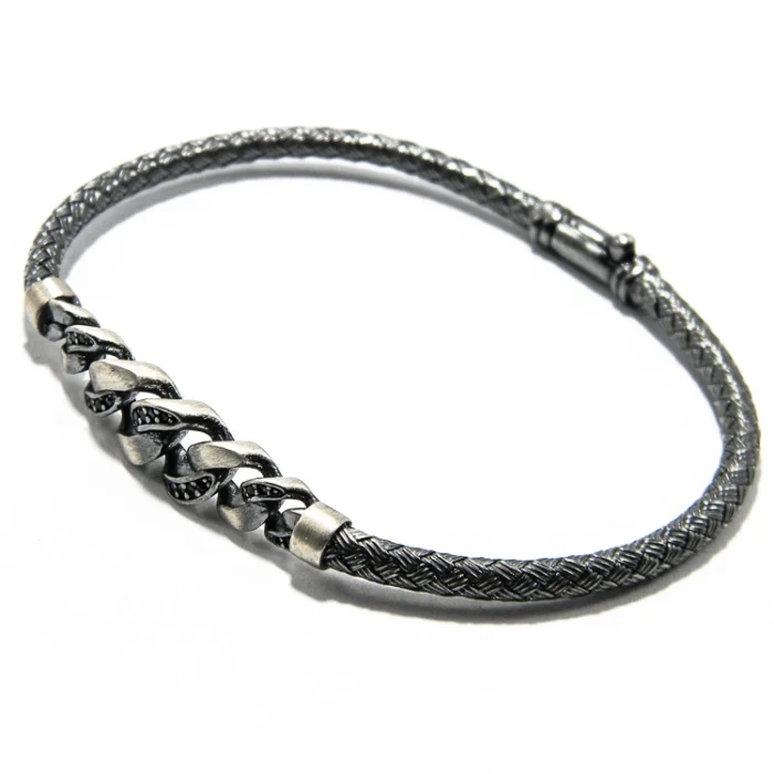 Bratara statement model bizantin din argint antichizat - Unicat - B280Y65H - imagine 2