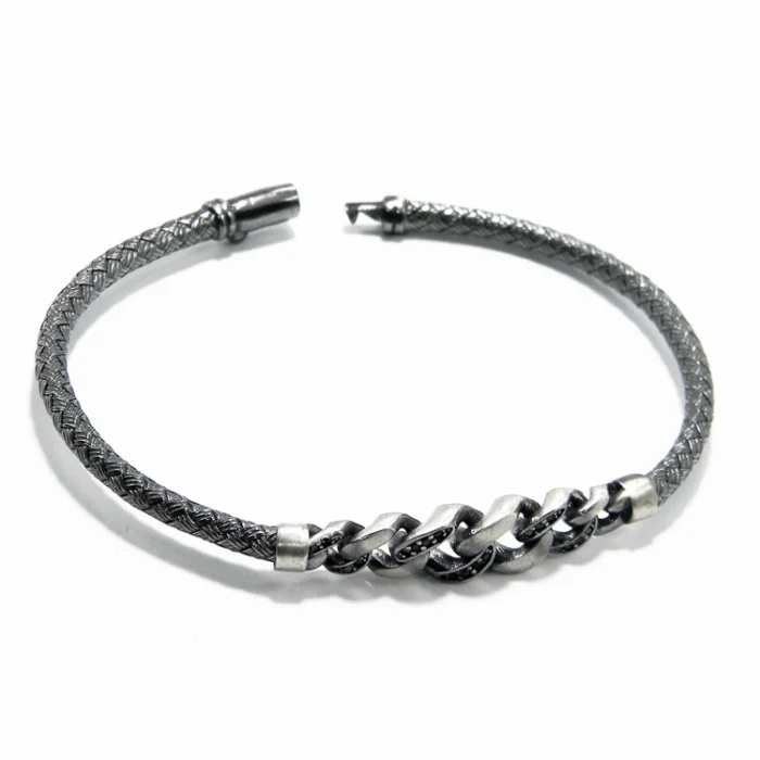 Bratara statement model bizantin din argint antichizat - Unicat - B280Y65H - imagine 3