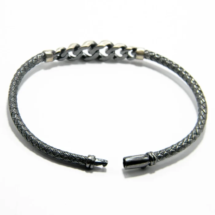 Bratara statement model bizantin din argint antichizat - Unicat - B280Y65H - imagine 4