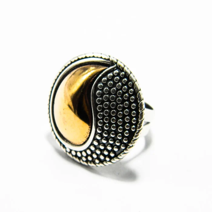 Inel statement din argint cu simbol Yin si Yang - Reglabil - i225117H - imagine 2