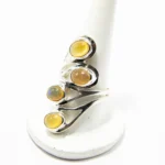 Inel lung din argint cu opal de foc - stil fashion - i344Y37H - imagine 2