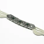Colier vintage statement din argint cu jad verde - stil oriental - CL250F19H - imagine 6