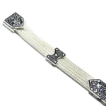 Bratara vintage statement din argint cu jad verde - stil oriental - B250F87H - imagine 6