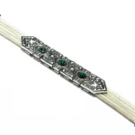 Bratara stil oriental din argint cu jad verde