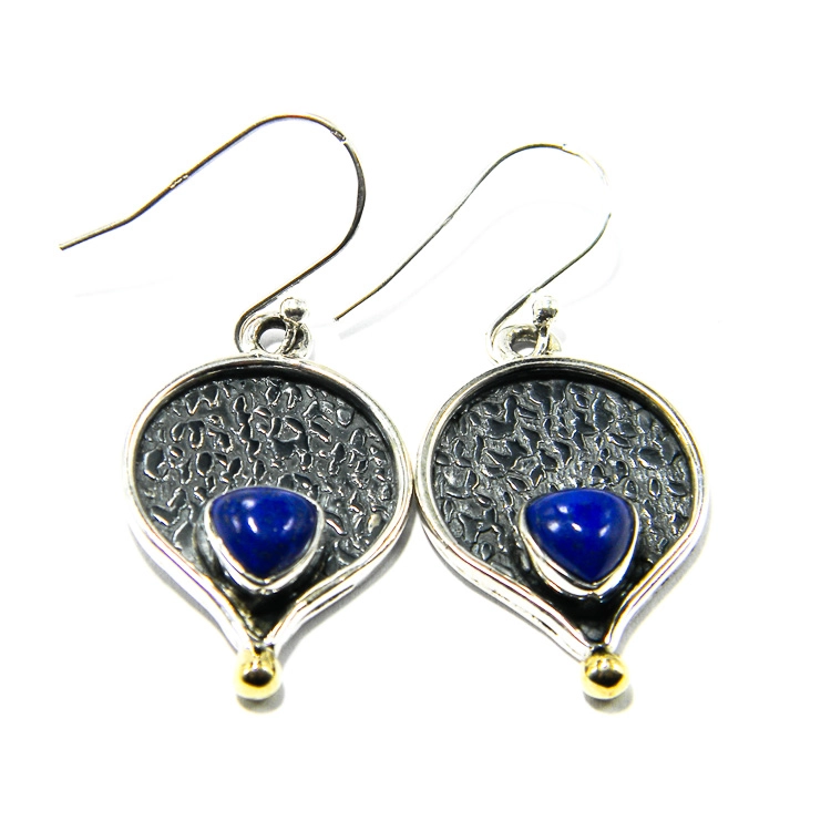 Cercei vintage din argint cu lapis lazuli