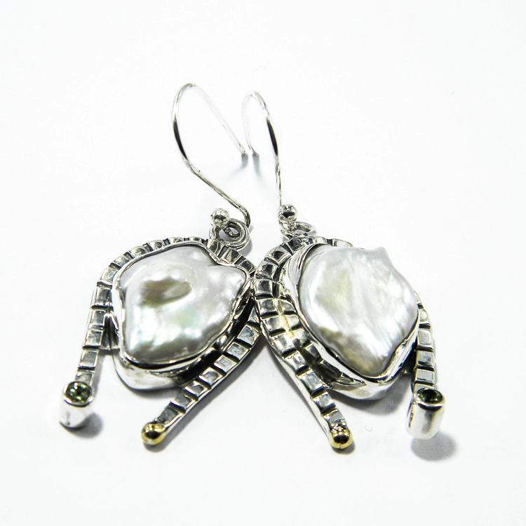 Cercei unicat statement din argint cu perle Baroc - K224Y48H