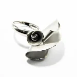 Inel unicat din argint satinat, design contemporan