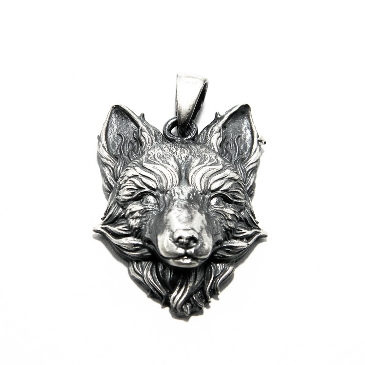 Pandantiv Lup din argint 925, model vintage unisex