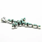Cruciulita unicat din argint cu larimar - Pandantiv statemet unisex - P284Y23H - imagine 4