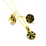 Set din argint aurit cu email negru - stil vintage Art Deco - S250F38H - imagine 9