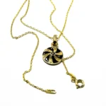 Set din argint aurit cu email negru - stil vintage Art Deco - S250F38H - imagine 4