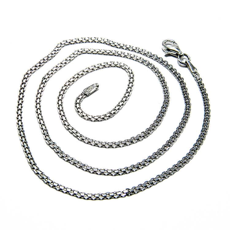 Colier plat din argint rodiat - 50 cm - design unisex - L180A18H