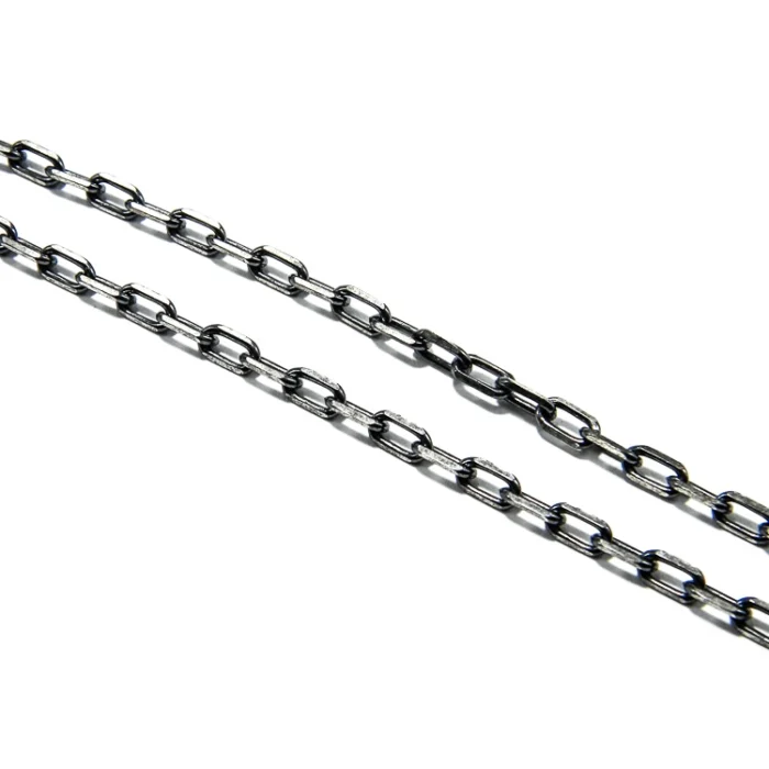 Lant din argint patinat cu zale - 55 cm - unisex -L180HM16H